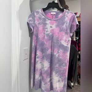 Pink lily tie dye t shirt mini dress